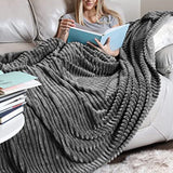 Flannel Blanket Soft Warm Throw Blanket Grey