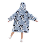 Oversize Hooded Blanket Wearable Printed Hoodie Blue