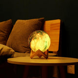 15CM 3D Galaxy Lunar Moon Lamp 16 Color Touch Remote Night Light Star