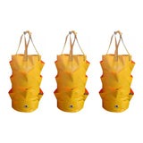 3 Pcs Reusable Durable Hanging Strawberry Grow Bag Yellow