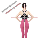 Pilates Yoga Stick Stretching Tool Back Brace Straightener Posture Corrector Stick for Adult Kids Grey