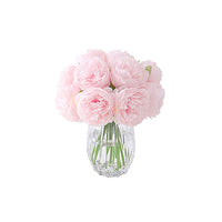 1 x 5 Heads Artificial Flower Fake Peonies Silk Home Wedding Party Decor-Light Pink