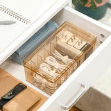 6 Compartments Data Cable Management Box Power Cord Organizer Box Charger Storage Box with Lid Brown