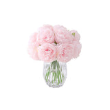 1 x 5 Heads Artificial Flower Fake Peonies Silk Home Wedding Party Decor-Light Pink