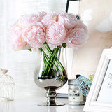 1 x 5 Heads Artificial Flower Fake Peonies Silk Home Wedding Party Decor-Light Pink