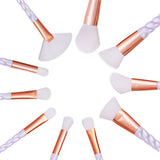10 Pcs/Set Muiticolour spiral unicorn makeup brushes