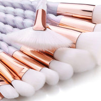 10 Pcs/Set Muiticolour spiral unicorn makeup brushes