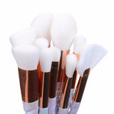 10 Pcs/Set Muiticolour spiral unicorn makeup brushes