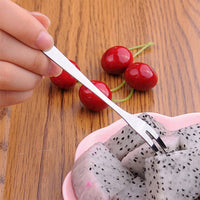 Mini Stainless Steel Fruit Forks Dessert Salad Forks Two Tines Forks