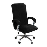 Thickened Office Chair Cover Stretch Velvet Seat Chair Protector with Armrest Covers Black