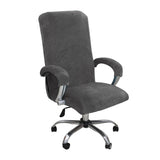 Thickened Office Chair Cover Stretch Velvet Seat Chair Protector with Armrest Covers Grey