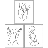 FancyGrab Set of Line Art Prints Abstract Figure Printing Canvas Modern Wall Art Home Decor Style 1