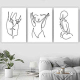 FancyGrab Set of Line Art Prints Abstract Figure Printing Canvas Modern Wall Art Home Decor Style 1