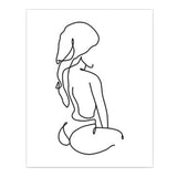 FancyGrab Set of Line Art Prints Abstract Figure Printing Canvas Modern Wall Art Home Decor Style 1