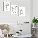FancyGrab Set of Line Art Prints Abstract Figure Printing Canvas Modern Wall Art Home Decor Style 1