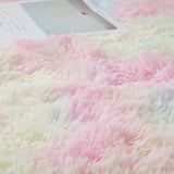 Rainbow Tie Dyed Plush Round Rug Non-slip Floor Soft Carpet Home Decor Rainbow