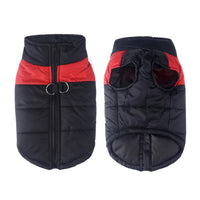 Plus Size Waterproof Pet Clothes Cold Weather Dog Warm Vest Jacket Vest Coat Red