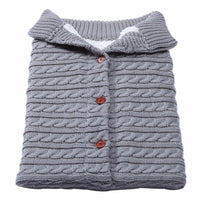 Unisex Infant Swaddle Blankets Fleece Knit Sleeping Bag Stroller Wraps for Baby Girls Boys Grey