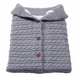 Unisex Infant Swaddle Blankets Fleece Knit Sleeping Bag Stroller Wraps for Baby Girls Boys Grey