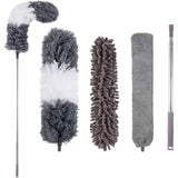4pcs Set Microfibre Feather Duster Telescopic Bendable Dusters