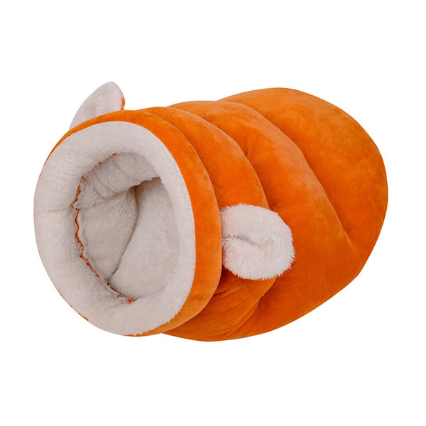 Winter Soft Warm Thicken Pet Sleeping Bag for Cats and Small Dogs Orange-M