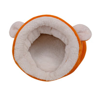 Winter Soft Warm Thicken Pet Sleeping Bag for Cats and Small Dogs Orange-M