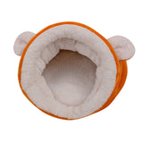 Winter Soft Warm Thicken Pet Sleeping Bag for Cats and Small Dogs Orange-M