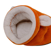 Winter Soft Warm Thicken Pet Sleeping Bag for Cats and Small Dogs Orange-M