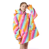 FancyGrab Kids Oversized Wearable Blanket Sherpa Fleece Hoodie Sweatshirt Blanket for Boys Girls Style 2