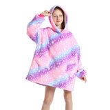 FancyGrab Kids Oversized Wearable Blanket Sherpa Fleece Hoodie Sweatshirt Blanket for Boys Girls Style 3