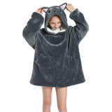 FancyGrab Kids Oversized Wearable Blanket Sherpa Fleece Hoodie Sweatshirt Blanket for Boys Girls Style 4