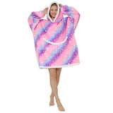 Oversized Wearable Blanket Sherpa Fleece Hoodie Sweatshirt Blanket for Adults Colorful Purple