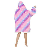 Oversized Wearable Blanket Sherpa Fleece Hoodie Sweatshirt Blanket for Adults Colorful Purple