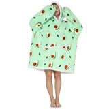 Oversized Wearable Blanket Sherpa Fleece Hoodie Sweatshirt Blanket for Adults Avocado Style