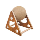 Interactive Natural Wood Cat Scratching Toy Ball for Cats