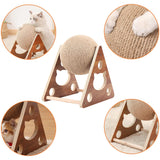 Interactive Natural Wood Cat Scratching Toy Ball for Cats