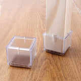 16pcs Chair Leg Floor Protectors Silicone Soft Square Round Covers with Glide Pads-Square