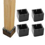 16pcs Chair Leg Floor Protectors Silicone Soft Square Covers with Glide Pads