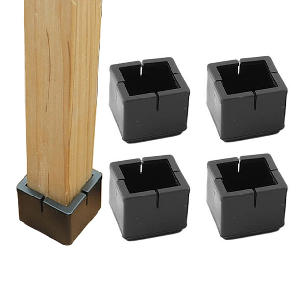 16pcs Chair Leg Floor Protectors Silicone Soft Square Covers with Glide Pads