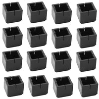 16pcs Chair Leg Floor Protectors Silicone Soft Square Covers with Glide Pads