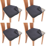 Set of 4 Pcs Stretch Dining Chair Covers Dark Grey