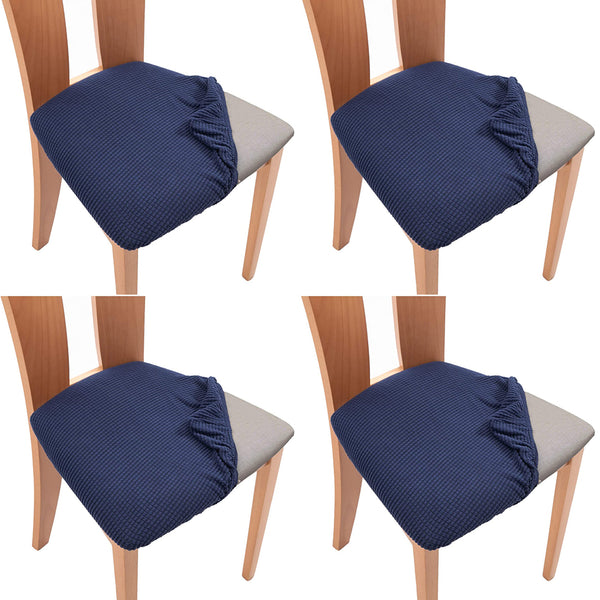 Set of 4 Pcs Stretch Dining Chair Covers Navy
