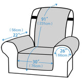 Waterproof Reversible Quilted Recliner Chair Cover Sofa Slipcover with Non Slip Strap Couch Protector Khaki