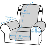 Waterproof Reversible Quilted Recliner Chair Cover Sofa Slipcover with Non Slip Strap Couch Protector Black