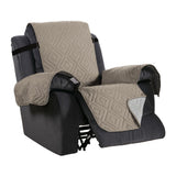 Waterproof Reversible Quilted Recliner Chair Cover Sofa Slipcover with Non Slip Strap Couch Protector Khaki