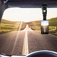 360 Degree Rearview Mirror Phone Mount Universal Rotating Car Phone Stand For Car