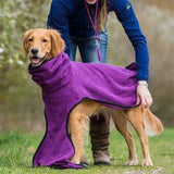 FancyGrab Pet Bathrobe Clothes Dog Towel Pullover Drying Robe Soft Super Absorbent Sleepwear Purple