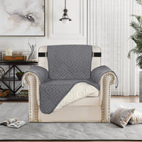 Waterproof Reversible Quilted Sofa Cover with Non Slip Strap for Single-Seat Grey