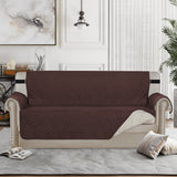 Waterproof Reversible Quilted Sofa Cover with Non Slip Strap for Double-seat Coffee