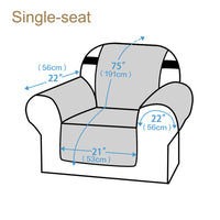 Waterproof Reversible Quilted Sofa Cover with Non Slip Strap for Single-Seat Grey